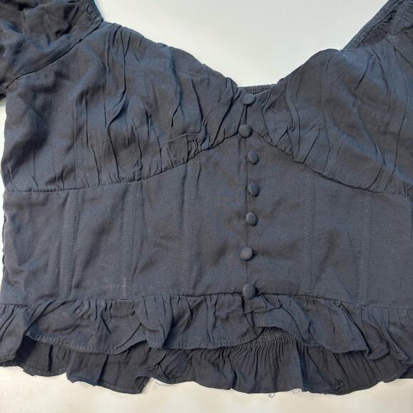 Urban Outfitters Women's Medium Black Crop Top Boned Corset Black - Picture 7 of 8